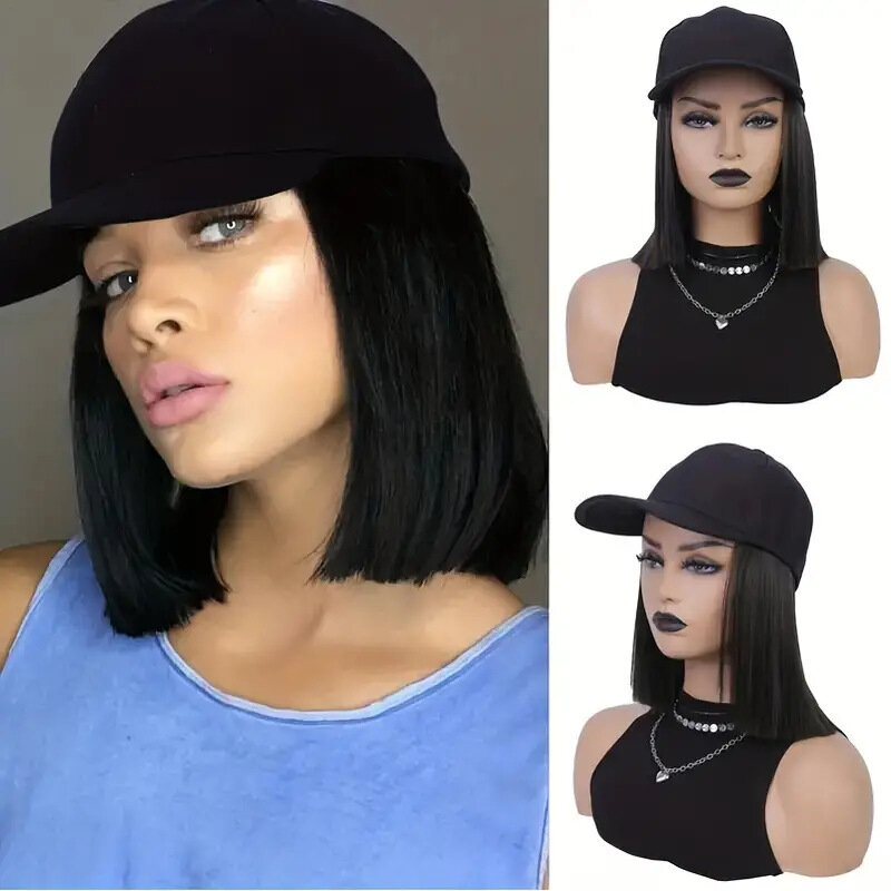 Baseball Hat Hooded Wig Hat Wig Synthetic Wig Beginners Friendly Heat Resistant Natural for Woman Daily Use