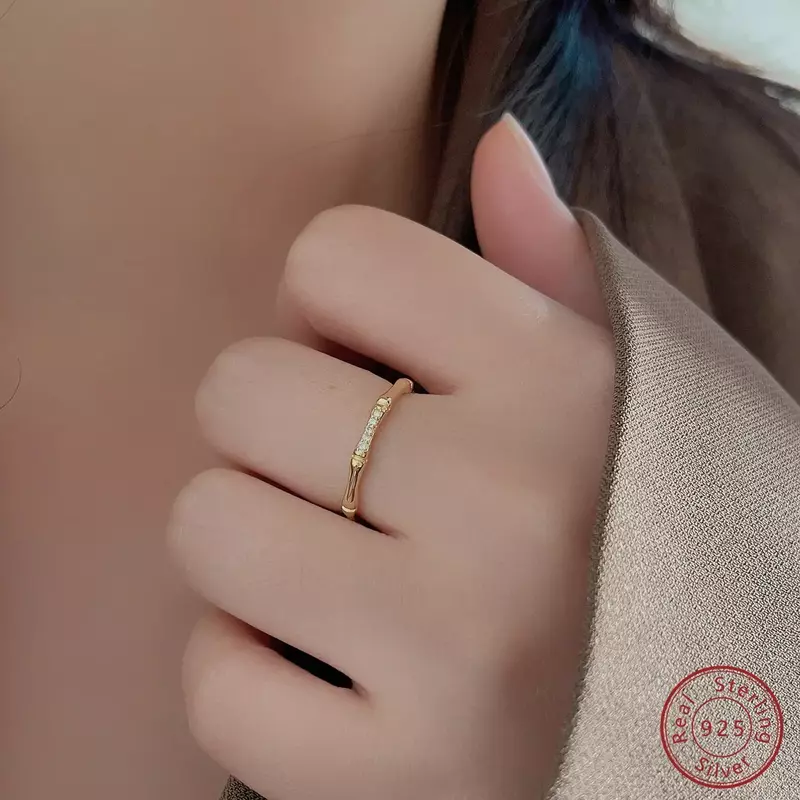 2024 Hot Sale New 100% 925 Sterling Silver Simple Personalized Bone Joint Ring woman Fashionable Luxury Unique Design Sense Ring