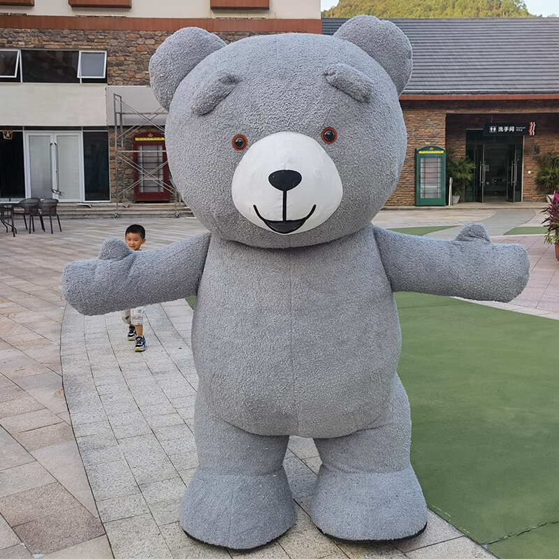 Disfraz de Mascota de oso inflable, conjunto de Cosplay rápido, adecuado para adultos, Kawaii, 3M, 150-200cm