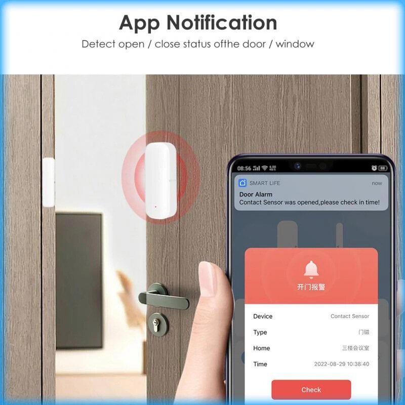 Tuya Smart Home WiFi sensore porta finestra porta aperta rilevatori chiusi Smart Life Control per Alexa Google Home Security Protection