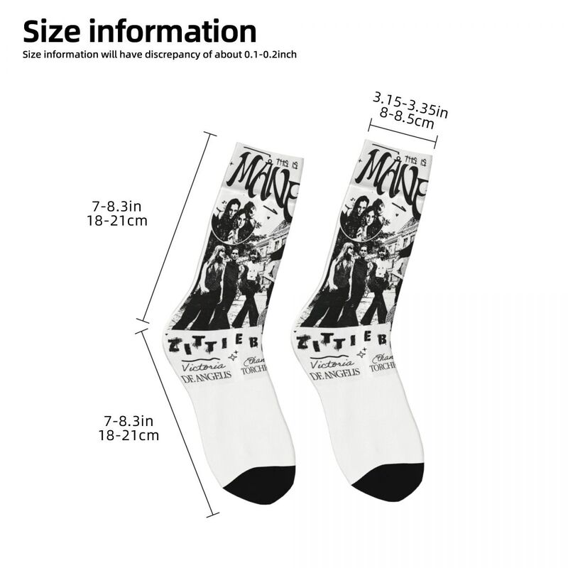 Maneskin-calcetines largos con estampado de banda de Rock para hombre y mujer, de los años 80 y 90 medias cómodas, regalo