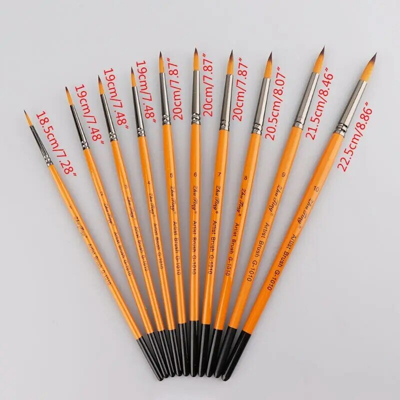 16FB Fine Hand Painted Thin Pen Art Supplies Drawing Point Tip Watercolor Nylon Brush