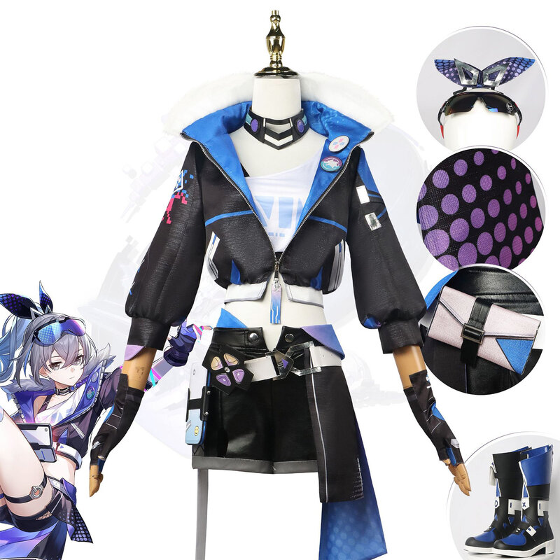 Anime Game Honkai: Star Rail Silver Wolf Costume Cosplay donna Halloween Carnival Party outfit Mini Coat Shorts accessori