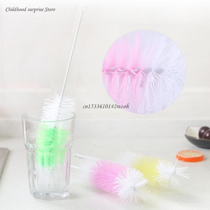Removable Nylon Baby Cup Bottle Brush Kitchen Cleaning Tool Brush Random Color Dropship
