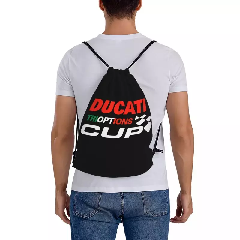 Trioptions Cup Ducati Corse Backpack Portable Drawstring Bags Drawstring Bundle Pocket Shoes Bag Book Bags For Man Woman School