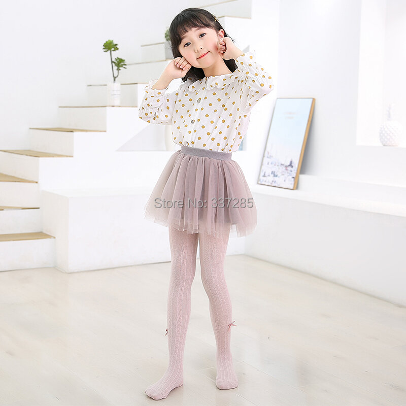 New Summer baby girls Ultra thin Breathable Mesh tights princess striped cute bowknot pantyhose for child hollow out kids tights