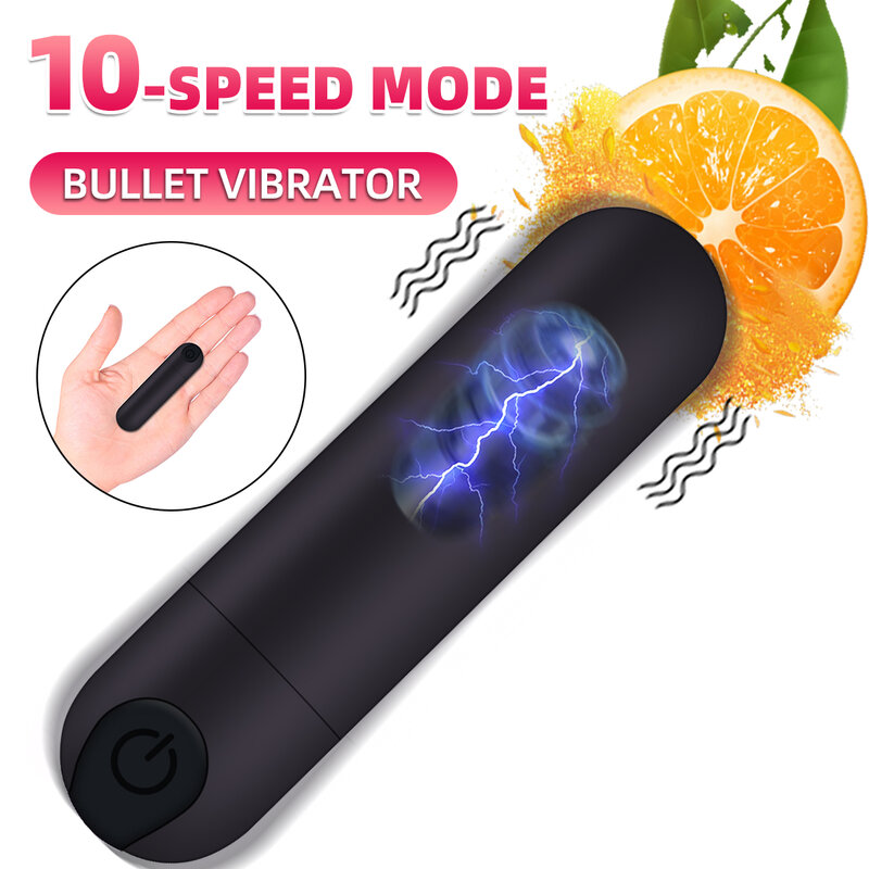 Vibrador Mini Bala Vibrador Forte para Mulheres, Estimulador do Clitóris, Massageador de Mamilo Ponto G, Produto de Masturbação, 10 Velocidades