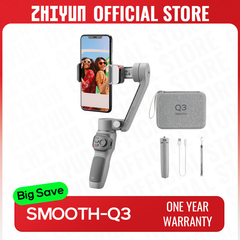 ZHIYUN อย่างเป็นทางการ SMOOTH Q3สมาร์ทโฟน Gimbal 3แกนขนาดกระเป๋าโทรศัพท์สำหรับสมาร์ทโฟน iPhone Samsung HUAWEI