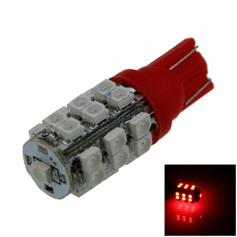 1x Red Car T10 W5W luce laterale lampada di segnalazione 25 emettitori 3528 SMD LED 184 192 193 A032