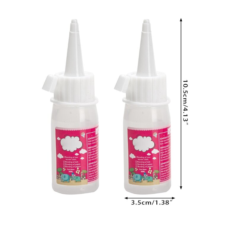 Adhesive Transparent Crafts 30ml Quick Drying Removable Screw Lid Handcrafts Supplies for Home Kindergarten