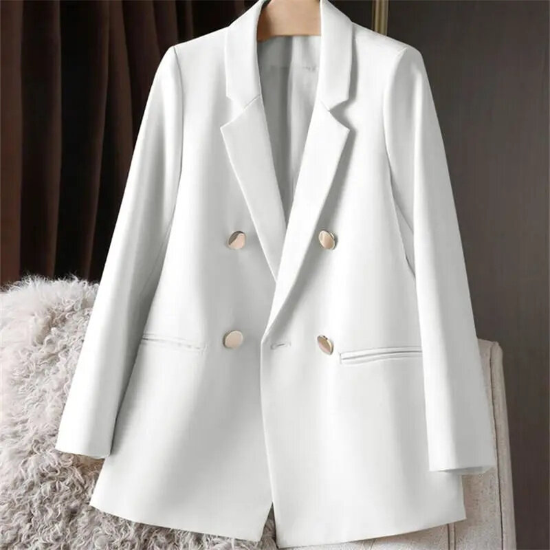 2023ใหม่ผู้หญิง Blazer เกาหลีแฟชั่นแขนยาว Double-Breasted Streetwear Casual Office Blazer Coat เสื้อผ้าผู้หญิง