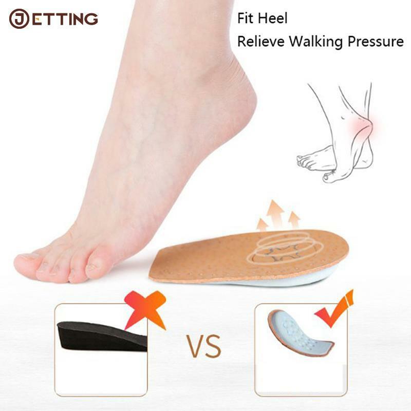 1Pair Leather Insoles Latex Heel Pads For High Heel Cowskin Shoes Pad Foot Pain Relief Feet Care Women Heel Cushion Inserts Sole