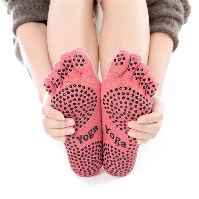 5 pares de cinco meias dedo do pé para as mulheres, antiderrapante, colorido, 5 dedo, estilo coreano, meias de tubo de algodão