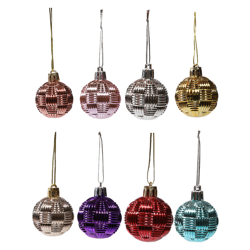 6Pcs 4CM Christmas Ball Ornaments Xmas Tree Hanging Pendant Decoration For Holiday Crafts Navidad New Year Party Gift Home Decor