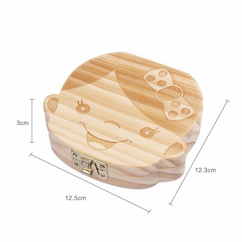Caixa de dentes caixa de lembrança caixa de coleta de dentes caixa de preservação de dentes de pinho caixa de dente de madeira caixa de presente do bebê caixa de dente