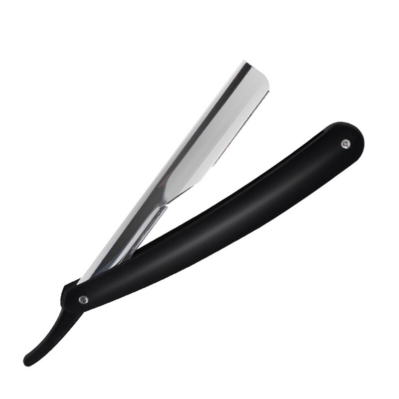 Alat cukur jenggot lurus pria, 1 buah alat cukur jenggot Manual dan pisau dapat diganti, hadiah Tanpa Pisau