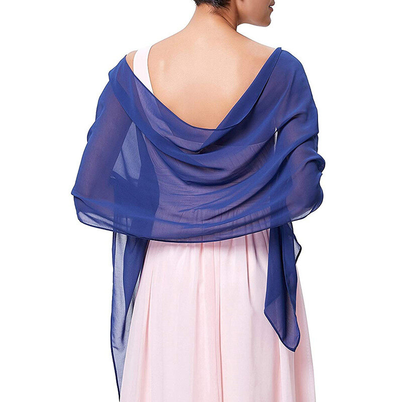 Bufanda de seda de gasa transparente para mujer, chal coreano de Color sólido, toalla de playa, protector solar, vestido de fiesta de noche y boda, R21
