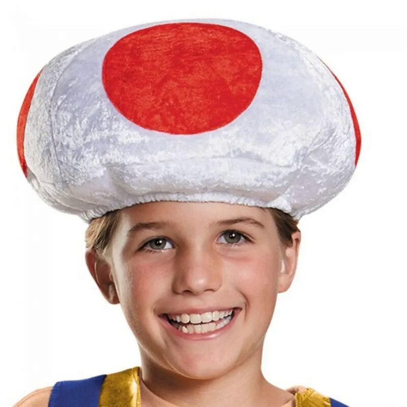 Sapo Cosplay Hat para Crianças, Red and Green Dot, Mushroom Cap, Game Bros, Fantasy Accessories, Halloween Party Gift, Meninos e Meninas