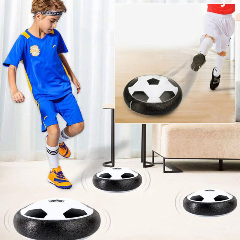 エアクッションサスペンションサッカーおもちゃLEDライト付き電気屋内グライディング、フローティングフォーム、子供用サッカーおもちゃ、18 cm、11cm