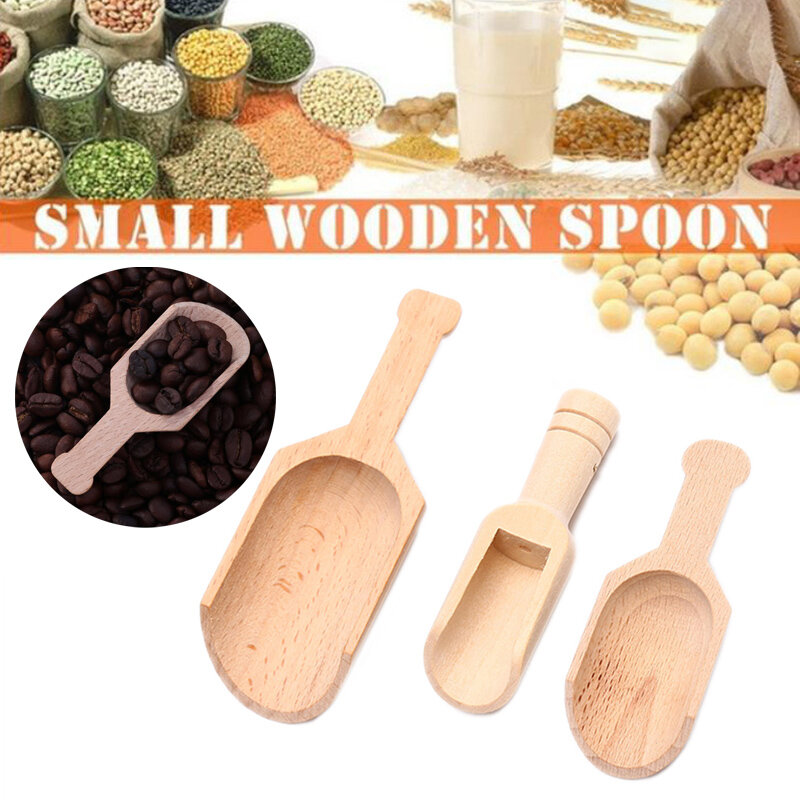 Mini cucharas de madera para té, café, condimentos, especias, sal de baño, 1 piezas
