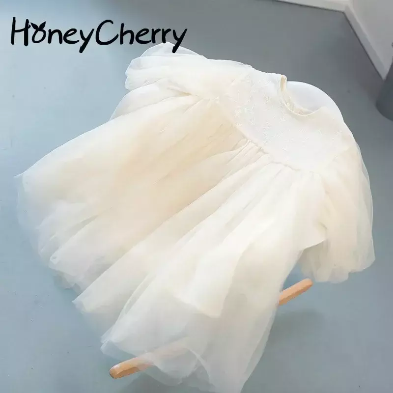 HoneyCherry-Baby Girl's Sweet Princess Dress, Vestidos infantis, Roupas de grife infantil, Novo, Primavera