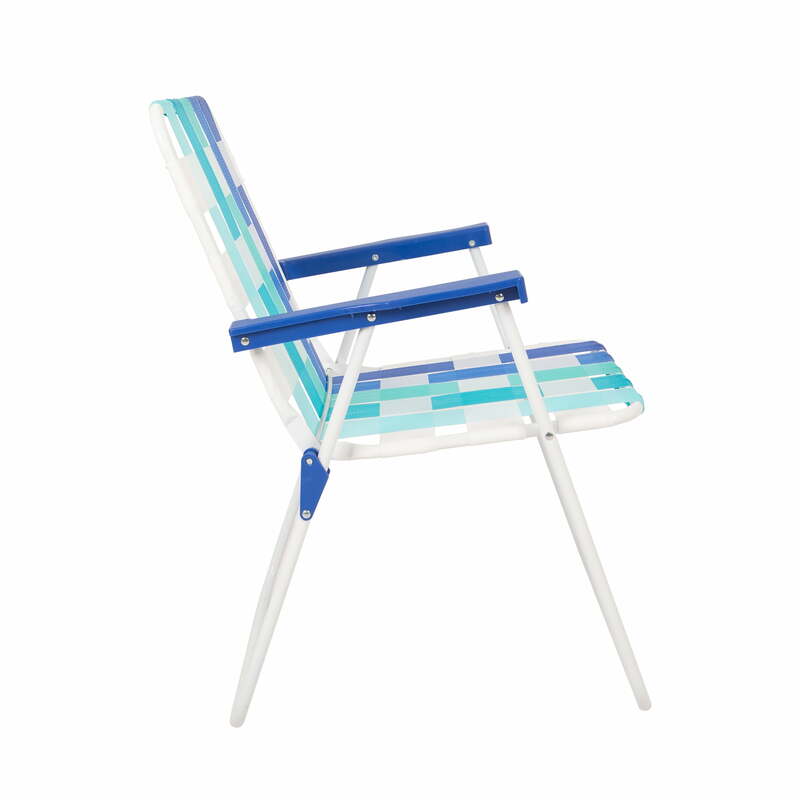 Mainstenci- Chaise pliante de plage, à rayures bleues