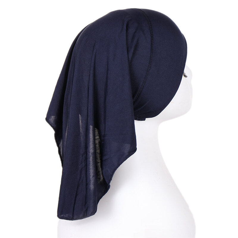 ผ้าโพกศีรษะใต้หมวกฮิญาบมุสลิมสำหรับผู้หญิงผ้าโพกศีรษะยืดหยุ่นคลุมผมร่วงคลุม Topi Bonnet ฮิญาบแบบอิสลามผ้าพันหัว