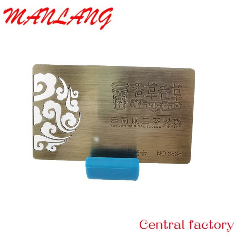 Custom  Hi Qlity N  Busins Card RFID etal Stainls Steel Card
