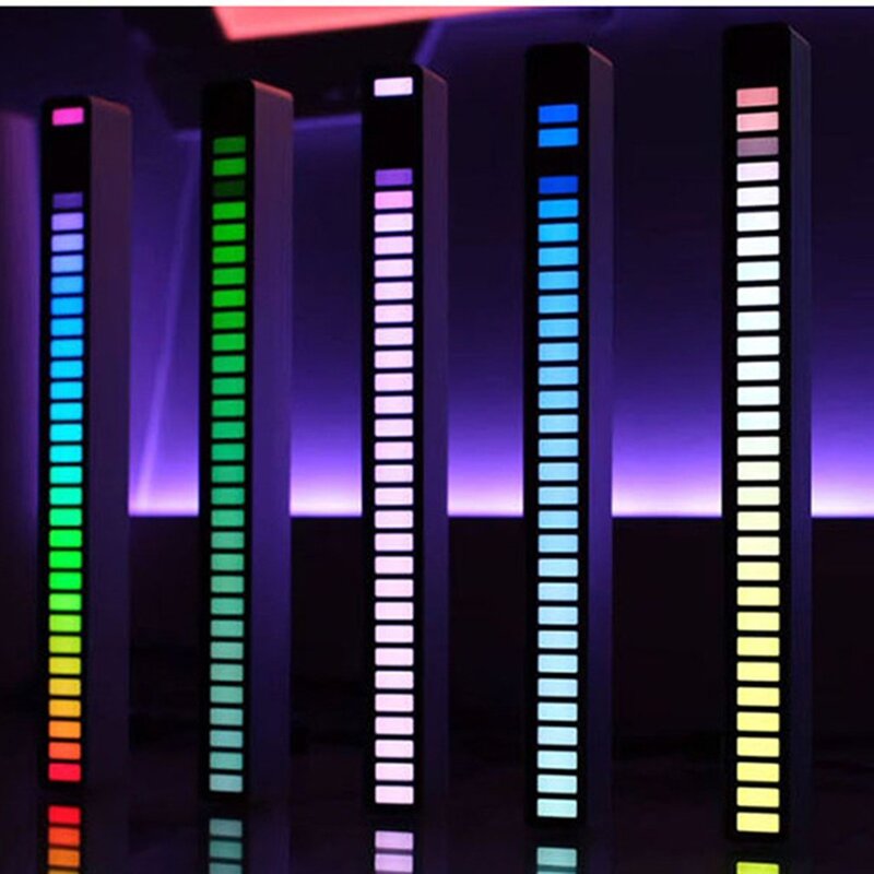 RGB Dây Đèn LED Ánh Sáng Điều Khiển Âm Thanh Thu Thanh Kích Hoạt Nhịp Điệu Đèn Nhạc Khí Quyển USB Sạc Nhà Thanh Ánh Sáng Môi Trường Xung Quanh