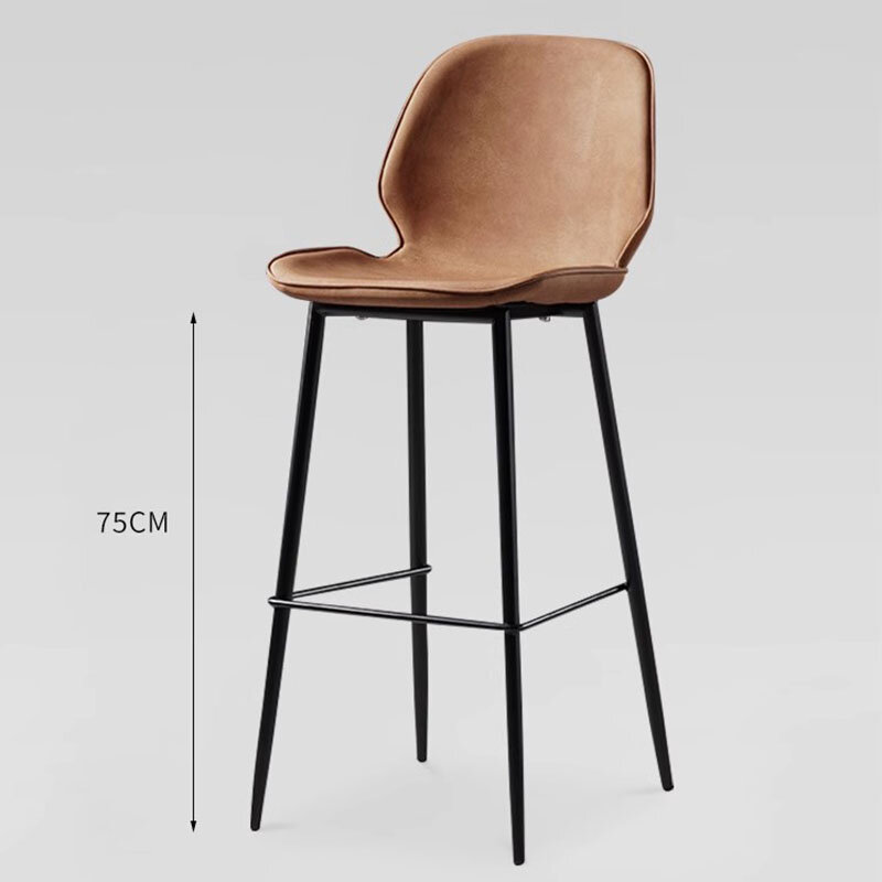 Prosta nordyczna stołek barowy nowoczesne minimalistyczne skórzana wysoka konstrukcja z lat stołek barowy do salonu Hokery meble do salonu