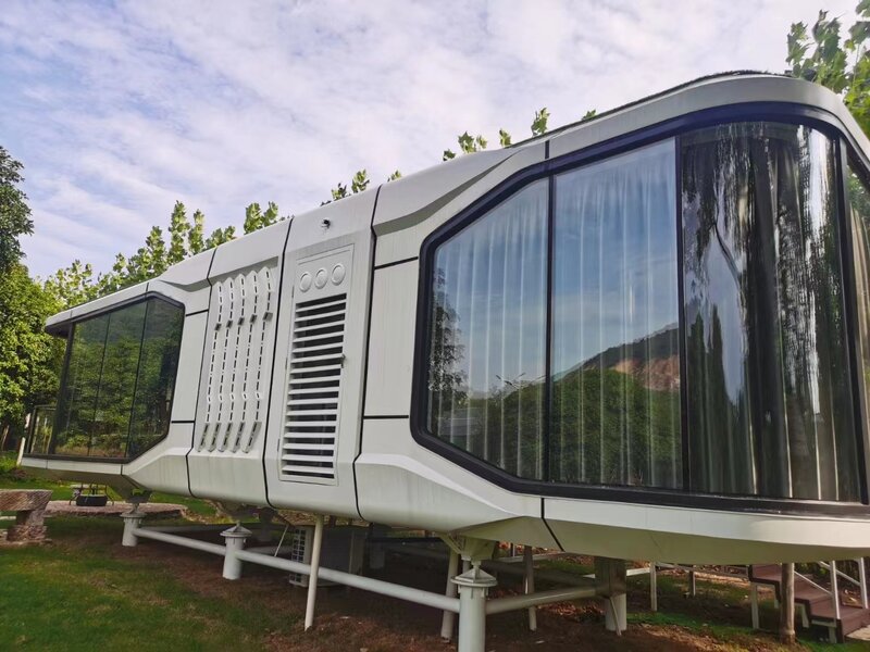 Casa pré-fabricada ao ar livre para dormir modular pré-fabricada recipiente móvel casa cápsula moderna de luxo para venda