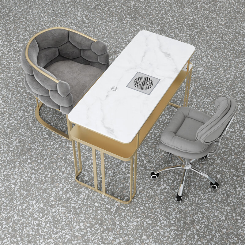 Luxus Design Nagel Schreibtisch Stuhl Set moderne nordische Nagel tisch Veranstalter ästhetische Tavolo per Unghie Professional Salon Möbel