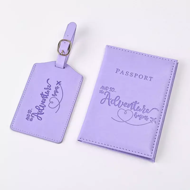 2024 New PU Letter Map Print Passport Holder Flight Ticket Clip Passport Covers Luggage Tag Set Id Credit Card Holder Unisex