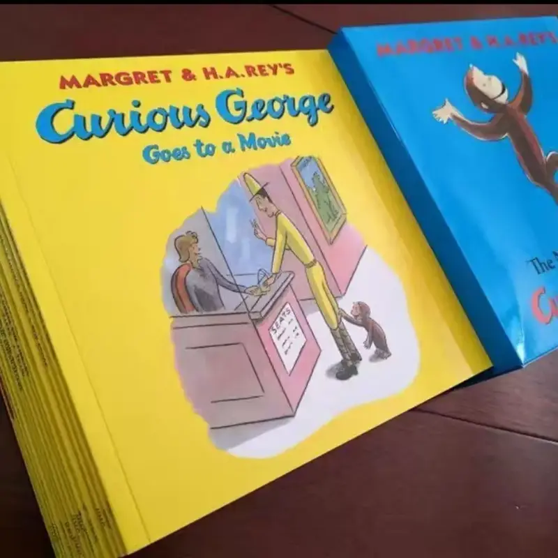 Curious Monkey StoryPlepour enfants, George, histoires célèbres pour enfants, éducation précoce, nettoyage, ensemble de 16 livres