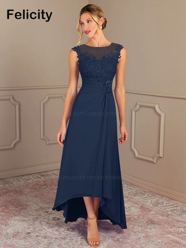 花嫁の母のためのシフォンドレス,非対称,プリーツスパンコール,エレガントなウェディングドレス,2023