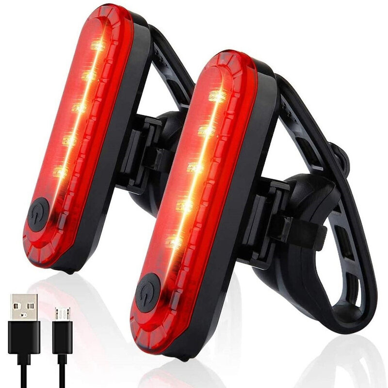 USB recarregável LED Bike Tail Light, Luz vermelha traseira brilhante, Ciclismo Safety Light, Night Riding Iluminação, lanternas traseiras de bicicleta