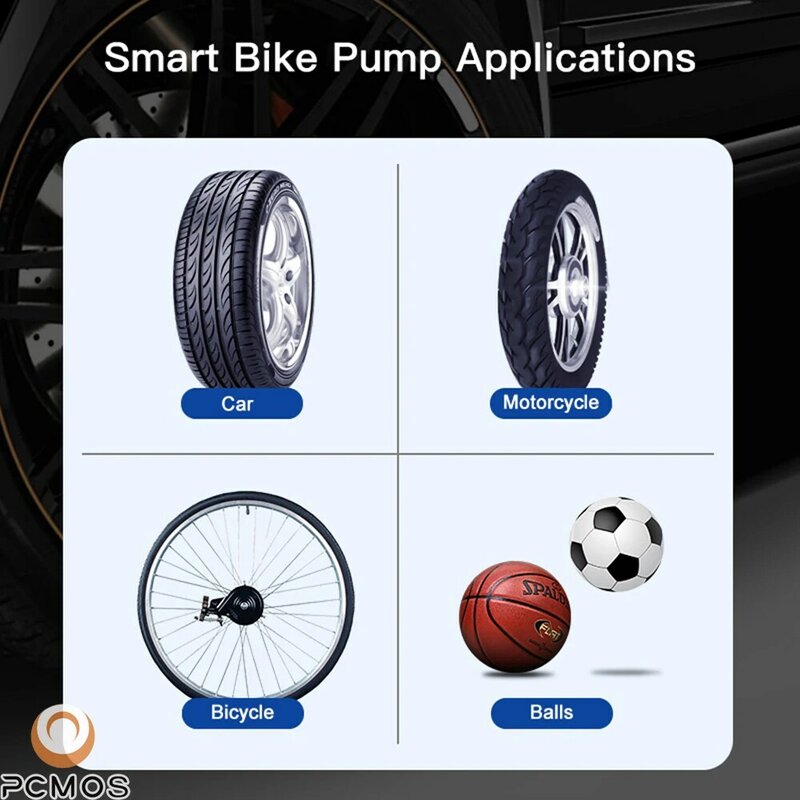 PCMOS 1 Set Car Mounted Inflation Pump Inflation of Portable Car and Motorcycle Tires Handheld Wireless Digital Display