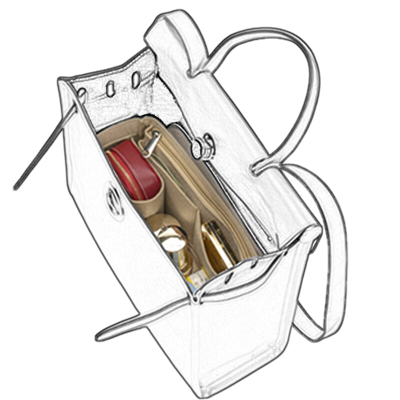EverToner подходит для Herbag 31 39 войлочная тканевая сумка-вкладыш Органайзер Сумочка для макияжа дорожный Внутренний кошелек портативные косметички