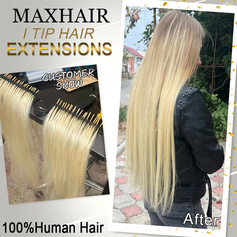 Straight Brazilian Remy Hair Extensions para Mulheres, Cápsula 100% Natural, ITip Cabelo Humano, 10 Strand, Queratina