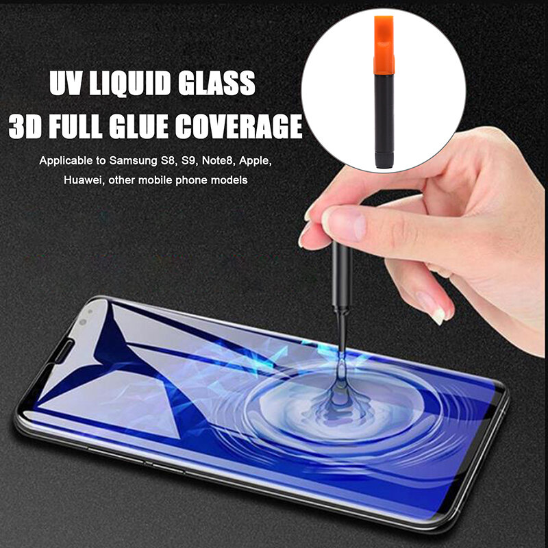 Pegamento de vidrio templado UV para todos los teléfonos móviles, cubierta protectora de pantalla, 1/5 piezas