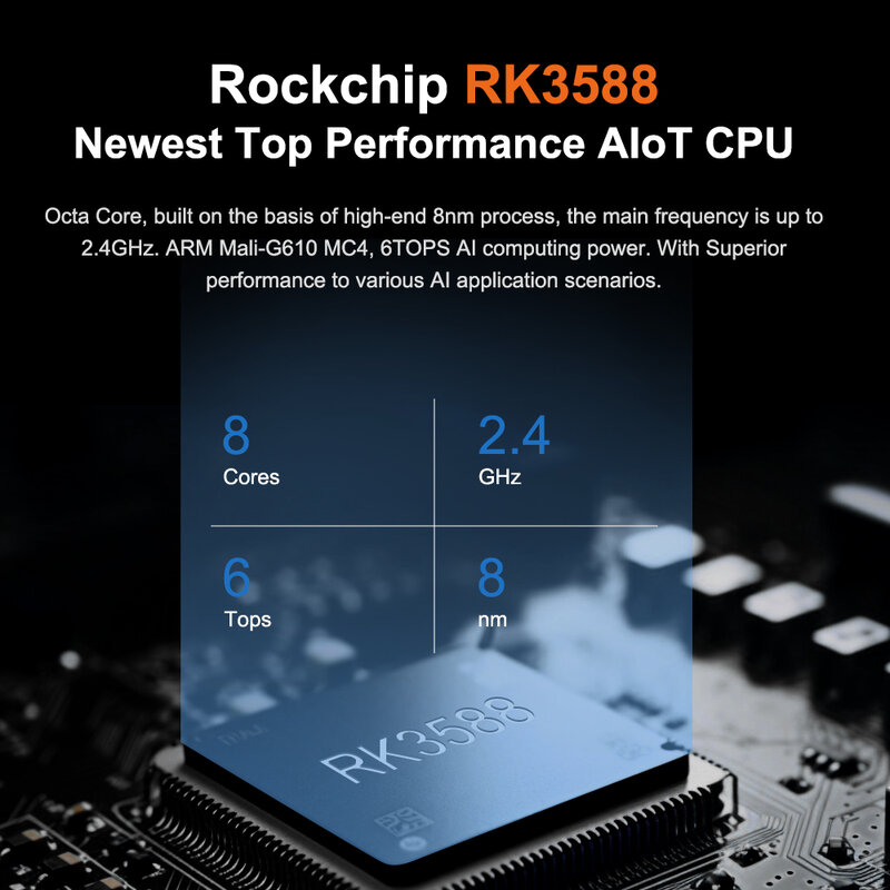 DEC-3588 Mini PC Android 12 Rockchip RK3588 8K AI 8-core 64-bit 4GB/8GB/16GB/32GB NPU 6Tops Support Linux QT Debian Ubuntu AIoT