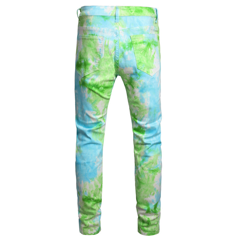 Jesienna moda męska Kolorowe spodnie dżinsowe Tie Dye Y2K Streetwear Hip Hop Jeans Moda Harajuku Denim Trousers Pantalones Hombre