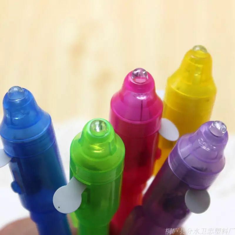 Светящаяся Волшебная пурпурная ручка 2 в 1 с УФ-черным свесветильник, набор для рисования, невидимая чернильная ручка, Обучающие игрушки для детей