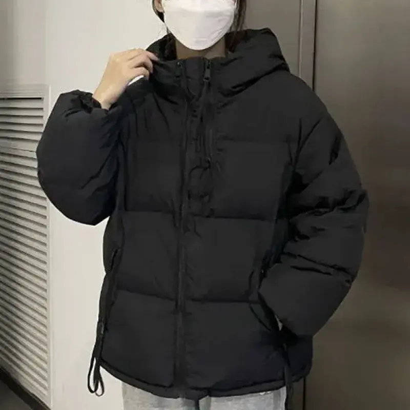 2023 inverno dolcevita parka per le donne stile coreano con cappuccio spessa giacca calda donna Solid Zipper Up Puffer Outwear femminile