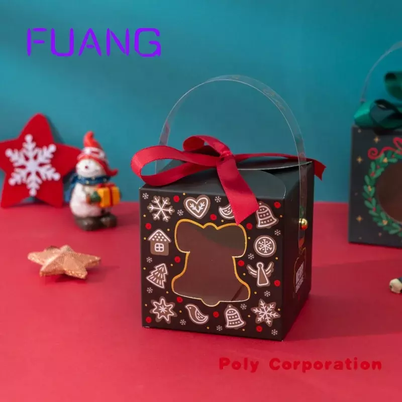 Kotak kemasan Natal koper mini kustom kotak permen travel kotak hadiah kertas dengan kotak kemasan Dekorasi untuk bisnis kecil