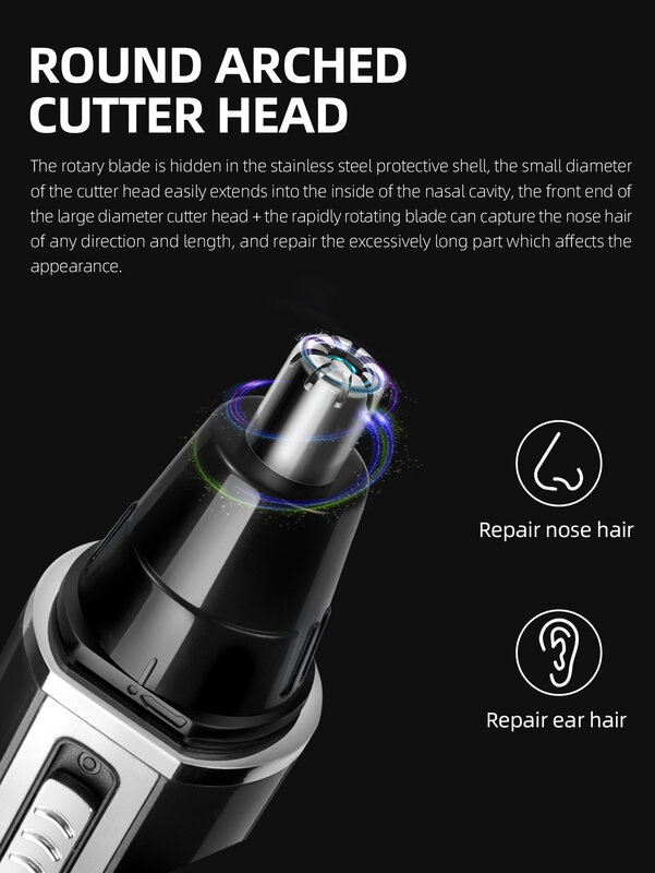 KEMEI Electric Nose Ear Hair Trimmer 4 IN 1 Set Rechargeable Nose Trimmer Ear Beard Shaver Hair Cliper Machine for Men