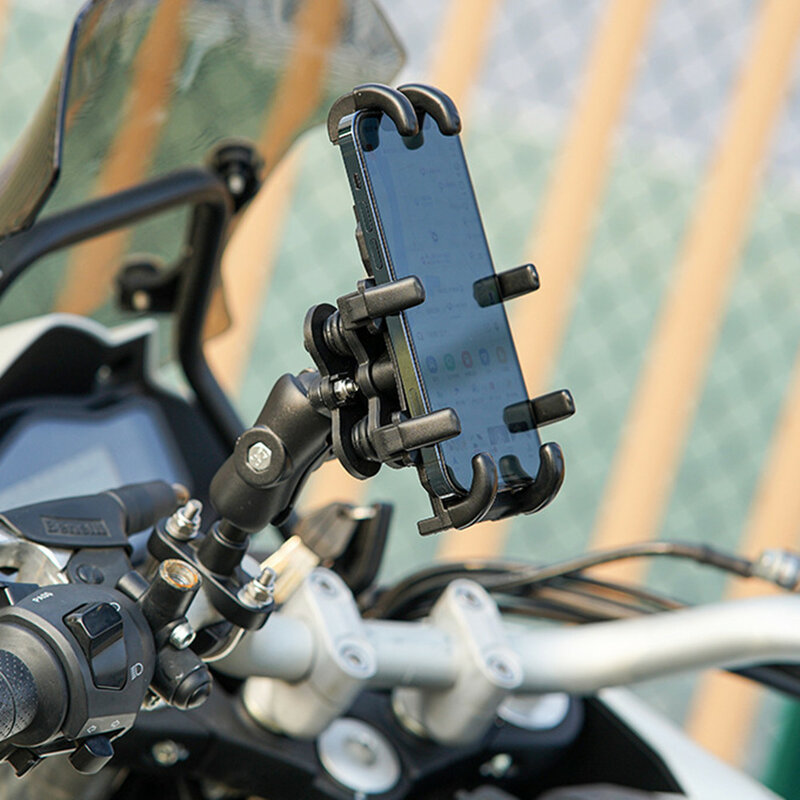 오토바이 휴대폰 홀더, 360 ° 뷰 충격 방지 GPS 브래킷 클립, 라이딩 스쿠터 자전거 자전거 액세서리, 4 6.7 휴대폰