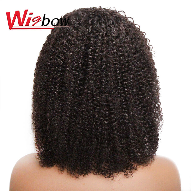 Short Curly Bob Wig With Bangs Brazilian Hair Wigs For Women Short Curly Human Hair Wigs With Fringe Glueless Full Machine Wigs