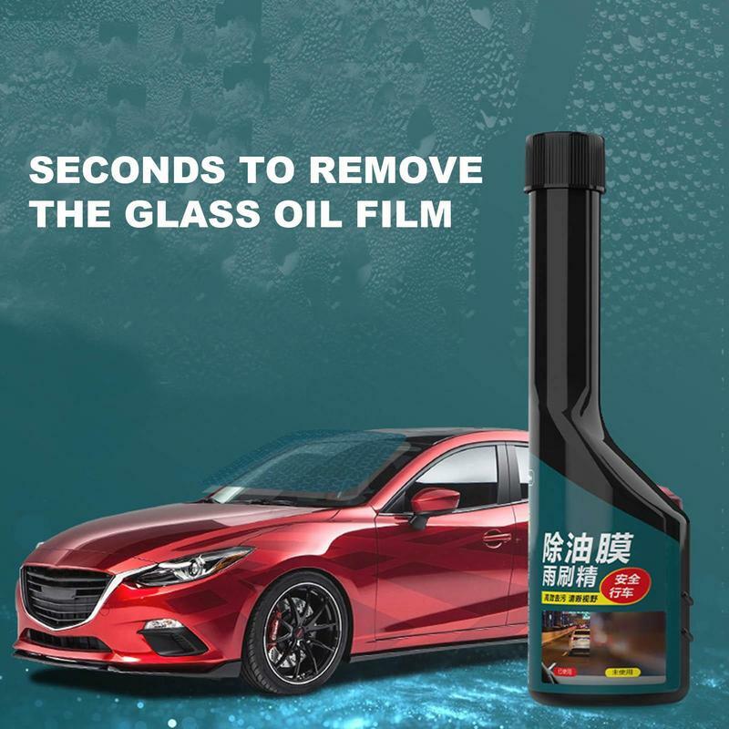 Removedor de película de aceite para coche, Spray de vidrio impermeable, agente a prueba de lluvia, potente limpiador de parabrisas de vidrio frontal, punto de agua de vidrio, 80ml