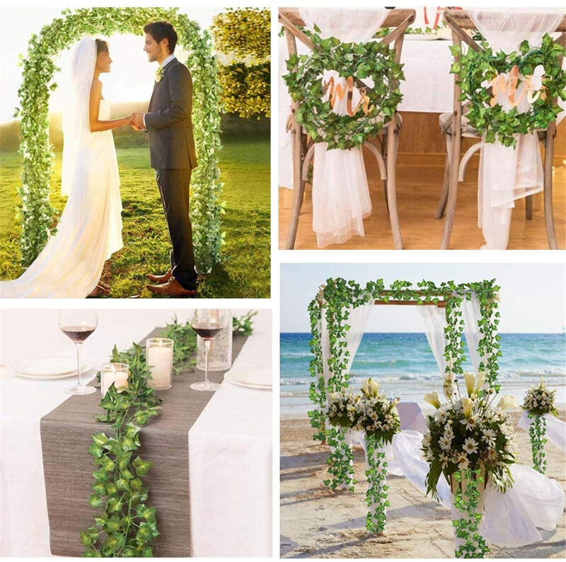 Искусственный плющ, листья искусственного плюща, зелень, искусственная растительная лоза для свадебной стены, настенное украшение